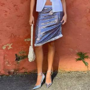 Re Mcgreen Star rosa <span class=keywords><strong>Glitter</strong></span> gonne alla moda Sexy paillettes vedono attraverso gonne sottili Vintage Y2k Hot Girls Party Club - Product Image 3