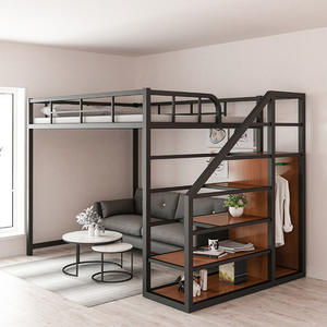 <span class=keywords><strong>Letto</strong></span> Moderno Semplice in Metallo Dorato per Mobili da Casa per Piccoli Appartamenti Misure Singola e Matrimoniale a <span class=keywords><strong>Soppalco</strong></span> Salvaspazio - Product Image 2
