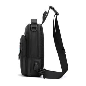 Haoqian Professional Men's Chest <b>Bag</b> <b>Nylon</b> Anti-Theft <b>Crossbody</b> <b>Bag</b> With Usb Charging Everyday Use - Product Image 5