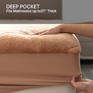 Protège-matelas matelassé ajusté, <span class=keywords><strong>drap</strong></span>-<span class=keywords><strong>housse</strong></span> moelleux, surmatelas de luxe doux et ajusté - Product Image 5