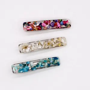 New arrived latest stone hair accessories resin hair clips for girls accessories