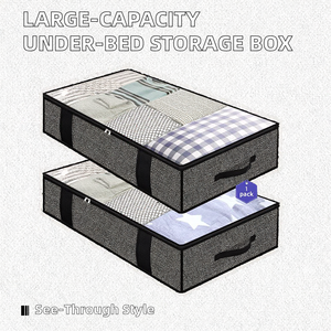 Tối Giản Công Suất Lớn Trong Suốt Giường Hộp Lưu Trữ Xương Cá Mô Hình Túi Bụi Cho Quần Áo Chăn Dưới Giường Phân Loại Lưu Trữ Túi - Product Image 3