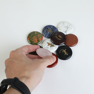 Handmade 30mm Polido Cabochão Plana Esculpida Disco De Pedra De Cristal 3mm Espessura Semi Preciosas Pedras Preciosas Artesanato para Fazer Jóias - Product Image 4