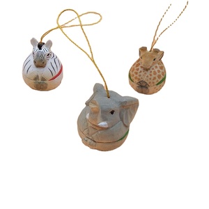 Artigianato in legno animali selvatici giraffa elefante decorazione natalizia legno albero di natale appesa ornamento - Product Image 1