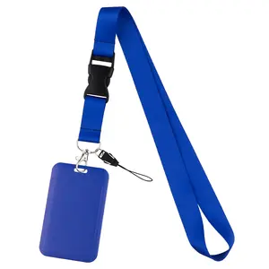 Custom Polyester Sublimation 1 inch Solid Color Detachable Neck Strap Lanyard with Staff ID Badge Holder