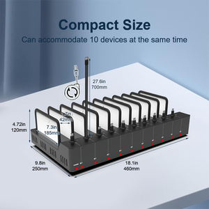 Station de Charge USB en Métal à 10 Ports USB-C avec <span class=keywords><strong>Chargeur</strong></span> Rapide 65 W pour Ordinateurs Portables et Multiples Appareils - Product Image 5