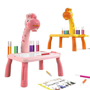 DIY lustige gelbe Zeichen tisch mit Farb stift schreiben & pädagogisches Lernen Projektor Spielzeug lustige gelbe Maschinen malerei - Product Image 1