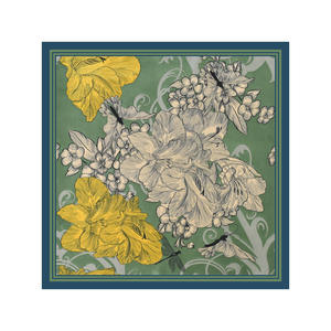 Écharpe carrée musulmane pour homme en satin de <span class=keywords><strong>soie</strong></span> de twill de mode coréenne, satin de <span class=keywords><strong>soie</strong></span>, chiffon, hiver, Suzhou-Hangzhou, 70x70, fleur <span class=keywords><strong>vintage</strong></span> - Product Image 5