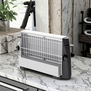 <span class=keywords><strong>Grille</strong></span>-<span class=keywords><strong>pain</strong></span> <span class=keywords><strong>noir</strong></span> <span class=keywords><strong>vintage</strong></span> à 4 tranches en acier inoxydable Design ouvert Bouton surélevé Grillage simultané pour tous les types de <span class=keywords><strong>pain</strong></span> Compact - Product Image 6