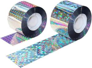 4.5cm * 80m Laser argento deterrente per uccelli nastro efficace eco-friendly usa e getta per animali domestici repellente per piccioni da giardino - Product Image 3