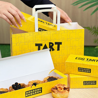 Boîte à donuts pliable de qualité alimentaire en gros, boîte en carton blanc, emballage jaune pour tartes aux œufs et sac pour donuts
