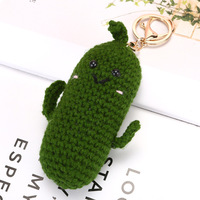 Handgemaakte Gebreide Gehaakte Speelgoed Grappig Voedsel Fruit Groente Pop Sleutelhanger Komkommer Avocado Breien Gehaakte Amigurumi Garen Speelgoedpop