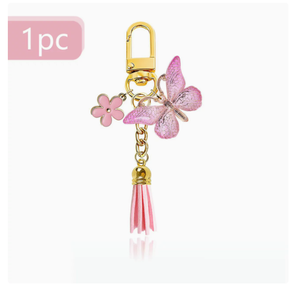 Porte-clés de <span class=keywords><strong>voiture</strong></span> H-6654, pendentif <span class=keywords><strong>papillon</strong></span>, accessoire détachable, mini-breloque - Product Image 3