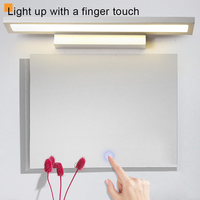 Lampu LED 12W 1A dengan Colokan EU, Tombol Tunggal untuk Cermin Kamar Mandi, Dilengkapi Peredup Satu/Tiga Warna dan Sakelar Sensor Sentuh Induktif
