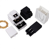 Nouvelle boîte à bijoux rectangulaire haut de gamme noire et blanche avec doublure en éponge pour bagues, bracelets, colliers, emballage exquis pour bracelets