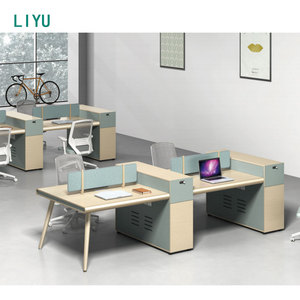 Silla de Oficina Modular Moderna Liyu, Combinación <span class=keywords><strong>para</strong></span> 2-4 Personas, con Pantalla Protectora y Marco de Madera, <span class=keywords><strong>para</strong></span> Trabajo y con Asiento <span class=keywords><strong>para</strong></span> Tarjetas - Product Image 2