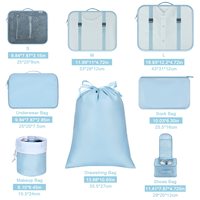 Élégant 8PCS Set Voyage Vêtements Sous-Ware Organisateur Sac Multifonction Bagages Emballage Cubes Sac Ensemble pour Hommes Femmes