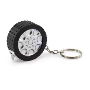 Cinta métrica de sublimación OEM personalizada al por mayor de 3 pies con llavero en forma de neumático y función de medición - Product Image 6