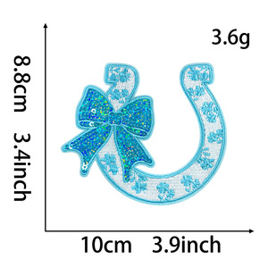 Thêu Ngựa Giày Sequin Bow Vá Sắt Trên Thuế Cao Bồi Sequin Các Bản Vá Lỗi Cho Hat - Product Image 2