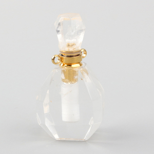 Bouteilles de parfum en cristal de haute qualité en forme de losange, pierres précieuses naturelles, huile essentielle - Product Image 2