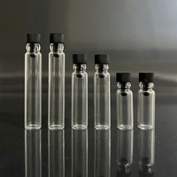 Flacon d'échantillon de parfum transparent de 0,5 ml, 1 ml, 2 ml, petit flacon en verre avec bouchon en plastique