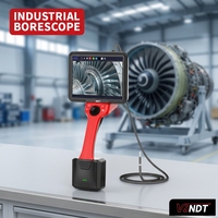 Caméra d'inspection industrielle 360° de 3,9 mm °   Écran articulé de 8 pouces, étanche IP67, pour l'inspection des pales de turbine