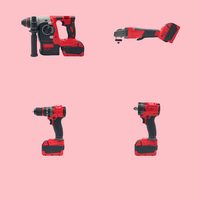 Boîte à outils électrique 10 cellules personnalisable OEM Set 21V 20V Bleu Rouge/Jaune 4-PCS 6-PCS Kits combinés 1-Year Hard Case Plus