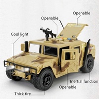 Véhicule militaire blindé 1:16, jouet militaire avec son et lumière, voiture en alliage d'inertie moulé sous pression pour enfants