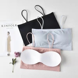 Nouvelle Camisole pour filles, soutien-gorge, poitrine, bustier, bretelles, Sexy, dos croisé, soie glacée - Product Image 3