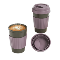 Tasse moderne à odeur de café 350ml 100% tasse de marc de café PLA biodégradable avec couvercle en silicone