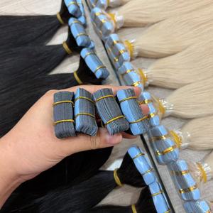 Extensiones de Cabello Humano Adhesivas 100% Naturales Sin Procesar Rusas de Doble Trama Calidad Premium Liso Color Natural para Salón - Product Image 3