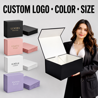 Cajas de Embalaje de Papel Rígido Magnéticas Negras para Camisetas, Cajas de Regalo de Cartón con Tapa Abatible para Ropa y Prendas de Vestir, con Logotipo Personalizado de Lujo