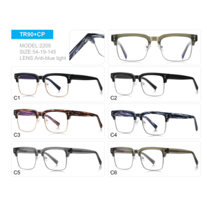 Morese 2205 hình vuông khung màu xanh Chặn ánh sáng Kính mắt <span class=keywords><strong>Frames</strong></span> For Men - Product Image 6