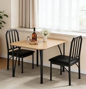 Set da Pranzo in Offerta: Tavolo e 2 Sedie con Design Angolare per Piccoli Spazi, Sedute Imbottite - Product Image 1