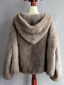 <span class=keywords><strong>Abrigo</strong></span> <span class=keywords><strong>de</strong></span> Punto Holgado con Solapa y Doble Botonadura, Estilo Casual, Sensación Suave, <span class=keywords><strong>Piel</strong></span> <span class=keywords><strong>de</strong></span> Conejo Otter, Precio al por Mayor - Product Image 1