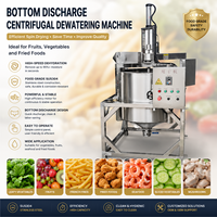 Essoreuse centrifuge industrielle à décharge automatique par le bas, machine de déshydratation de légumes haute capacité pour salades et légumes