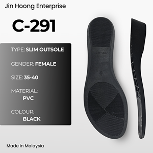 Jin Hoong <b>Women's</b> C-291 Black PVC Slippers Lightweight Durable Outsole Anti-Slip & <b>Water</b>-Resistant - Product Image 1