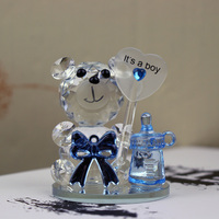Nouvelles figurines d'ours en cristal, souvenirs de baptême, fête prénatale avec sucette