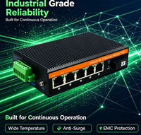 Switch Ethernet industriel PoE 100 Mbps à fibre optique, 1 port fibre SC, 4 ports PoE, fibre unique 20 km, 1310/1550 nm, double alimentation DC12-57V