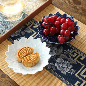 Juego de platos de cerámica para frutas Mystic Arts, nuevo estilo chino, bandeja decorativa para postres, para servir té en la sala de estar del hogar. - Product Image 4