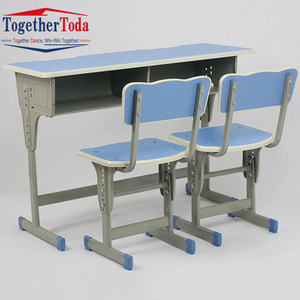 Muebles Infantiles de Madera, Escritorio y Silla Doble de Madera para Uso en Aulas Primarias, Escritorio y Silla de Estudio para Adolescentes y Niños, Juego de Escritorio y Silla para Estudiantes - Product Image 4