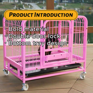 <span class=keywords><strong>Cage</strong></span> en fer robuste pour chien, design moderne, transporteur pour animaux de compagnie en métal haute résistance avec roues, emballé en boîte pour grands chiens - Meilleure vente - Product Image 5