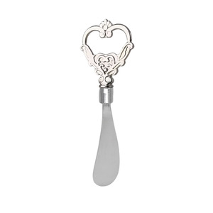 Heart Shaped Cheese Knife Zinc Alloy Food Grade Spatula For Butter Cheese Spread Silver - Product Image 2