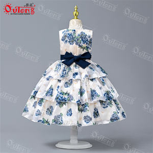 Yoliyolei pakaian anak-anak Fashion dengan pakaian musim panas gaun anak perempuan gaun motif bunga berlapis gaun anak perempuan lucu - Product Image 3