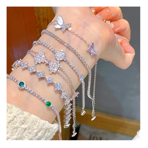 Pulseras de cuentas véritable argent 925 bracelet ensembles de plata 925 cordon bracelet 925 argent - Product Image 1