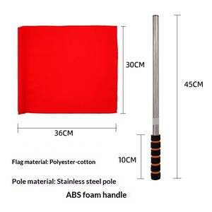Drapeaux de signalisation pour arbitre de football - Tige en acier inoxydable, surface en coton, pliable et portable - Product Image 5