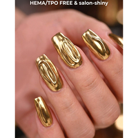 Lehchis – Ensemble de vernis à ongles liquide effet métallique 3D, super brillant, miroir chromé, or, argent, or rose, encre marbrée métallique, 5 couleurs