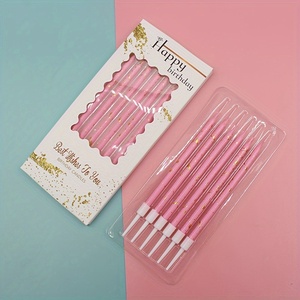 Merri augura romantica festa colorata di alta qualità nuovo 5 pollici bianco e oro candeline di compleanno Skinny per la decorazione della torta - Product Image 3