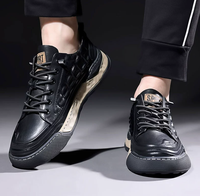 Nouvelles Chaussures de Luxe en Cuir de Vachette pour Hommes – Baskets Chunky à Lacets en Cuir Véritable de Qualité Supérieure – Meilleure Vente – Noir