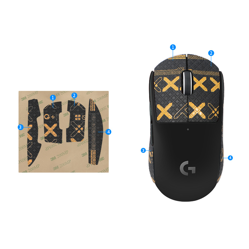 1PCs Half Pack Pegatina de ratón-Oro